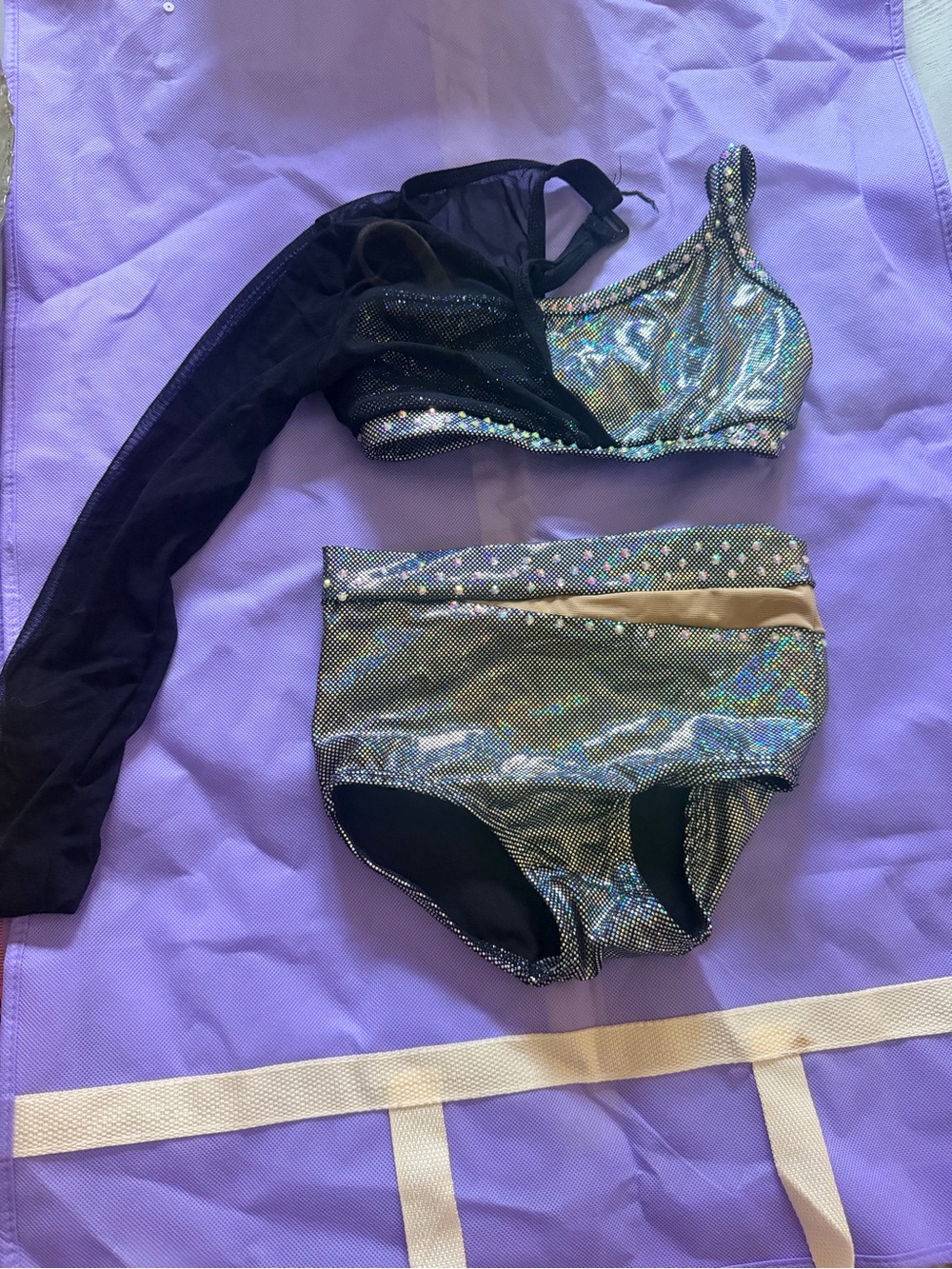 Girls Iridescent Metallic Two-Piece Dance Wear